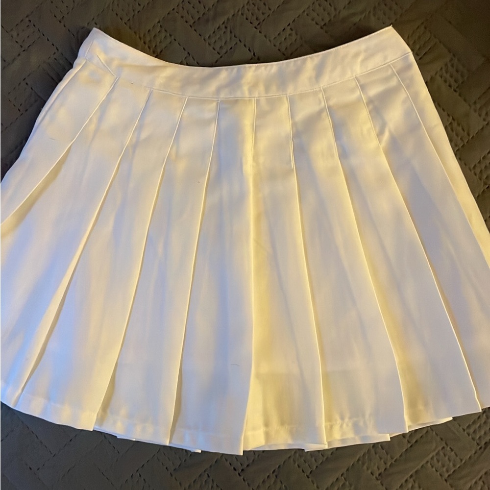 White Pleated Skirt